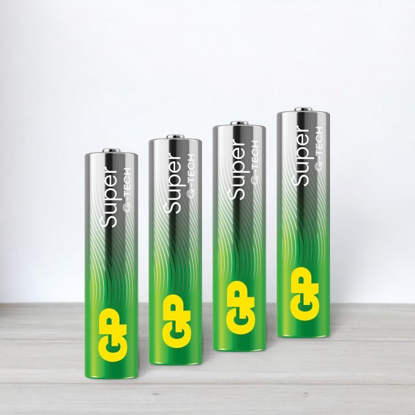 Батарейка, лужна, GP Super, alkaline, LR3, розмір AAA, 1,5V, 4шт/уп
